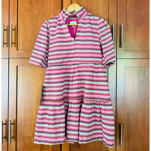 Tuckernuck Crawford Dress Zigzag Knit Stripe Mini Size XS NEW - Picture 2 of 10